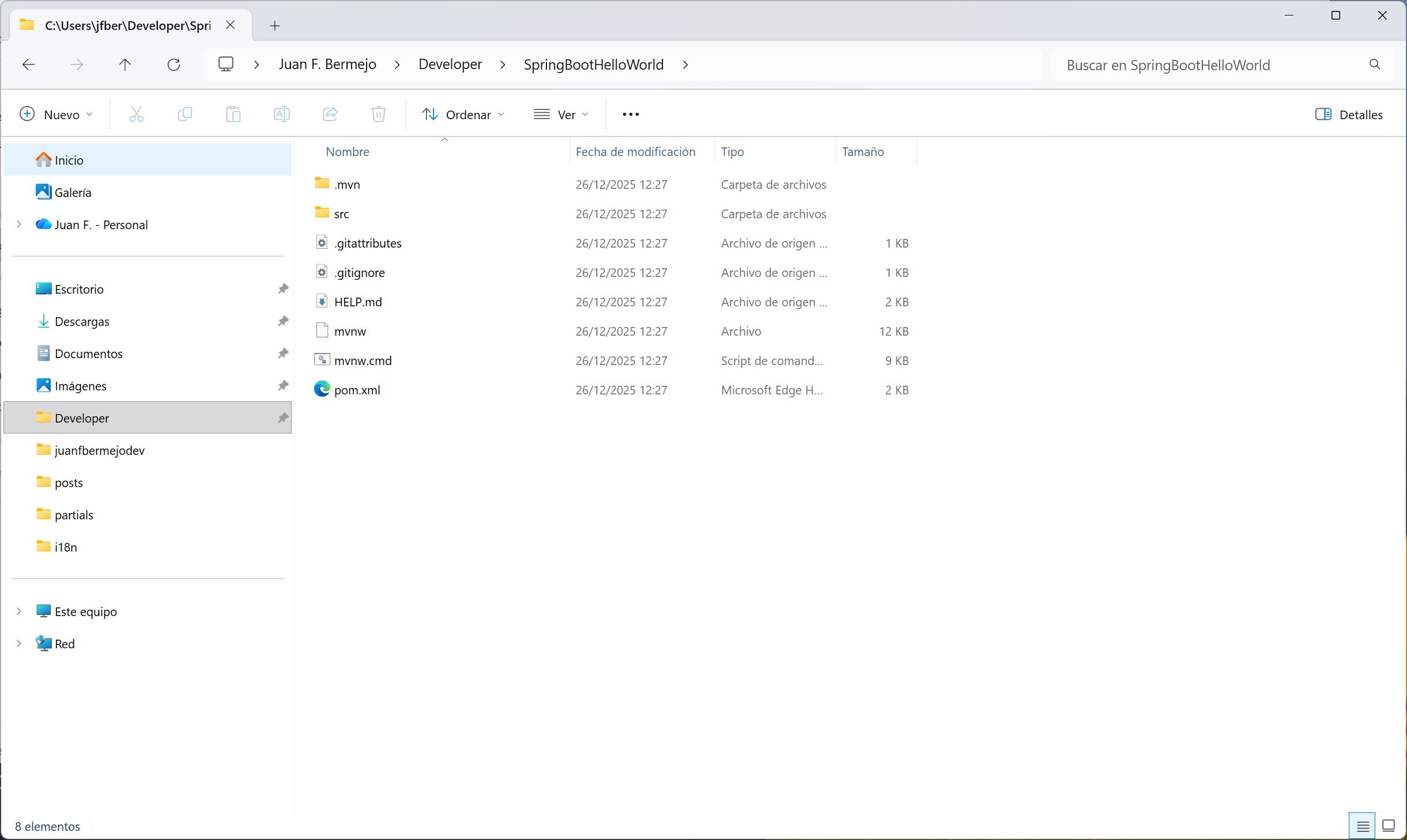 Proyecto generado con Spring Initializr